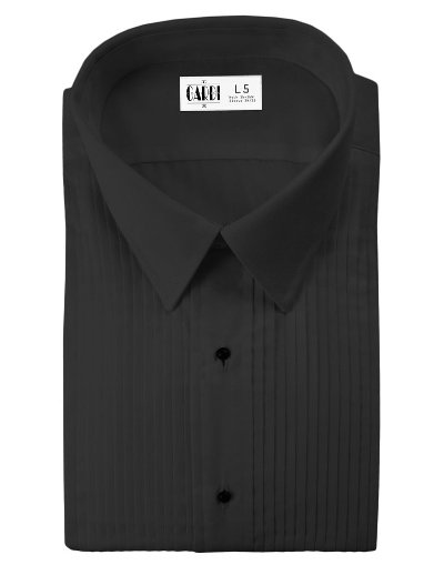 Microfiber Laydown Collar Tuxedo Shirt With 1/4 Inch Pleats Microfiber Laydown Collar Tuxedo Shirt With 1/4 Inch Pleats
