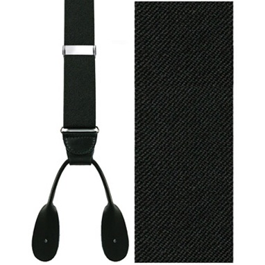 Black Elastic Leather End Suspenders