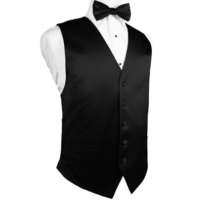 Black Premium Silk Tuxedo Vest