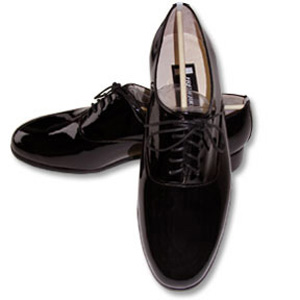 Black Roma Genuine Patent Leather Lace Up Tuxedo Shoes