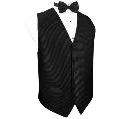 Black Venetian Tuxedo Vest