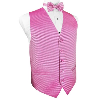 Bubblegum Pink Venetian Tuxedo Vest