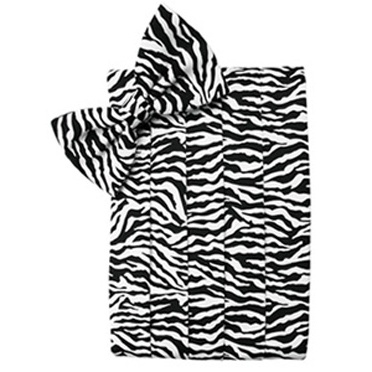 Zebra Print Black and White Novelty Cummerbund And Bowtie Set
