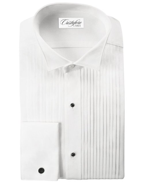 All Cotton Wing Collar Tuxedo Shirt With 1/4 Inch Pleats All Cotton Wing Collar Tuxedo Shirt With 1/4 Inch Pleats