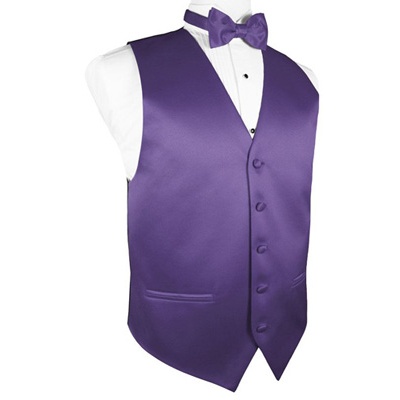 Freesia Purple Satin Tuxedo Vest