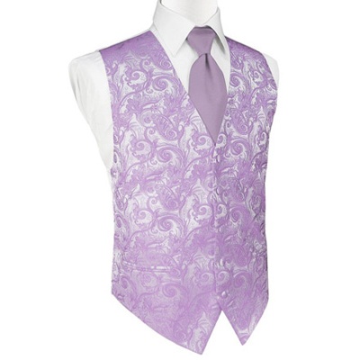 Heather Purple Tapestry Satin Tuxedo Vest