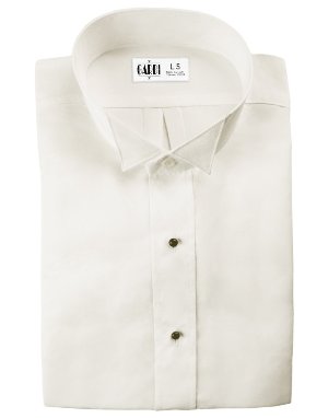 Ivory Non Pleated Microfiber Wing Collar Tuxedo Shirt Ivory Non Pleated Microfiber Wing Collar Tuxedo Shirt
