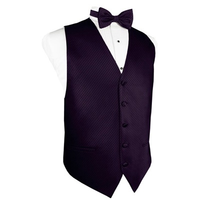 Lapis Purple Grid Pattern Tuxedo Vest
