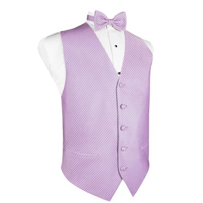 Lavender Grid Pattern Tuxedo Vest