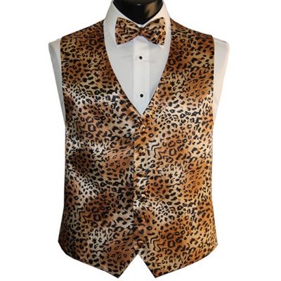 Cheetah Animal Print Novelty Tuxedo Vest