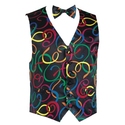 Rainbow Confetti Novelty Tuxedo Vest