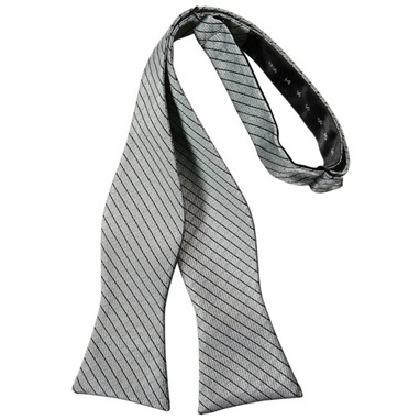 Silver Palermo Self Bow Tie