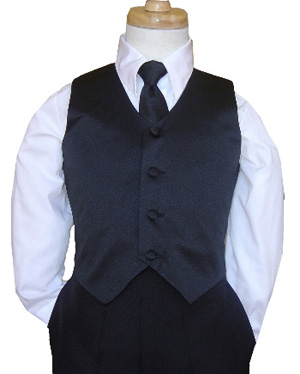 Black Vest & Tie Set