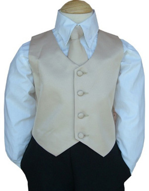 Champagne Boys Vest & Tie Set