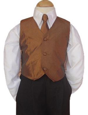 Irredescent Copper Vest & Tie Set
