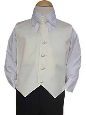 Ivory Vest & Tie Set