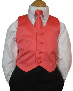 Mandarin Boys Vest & Tie Set