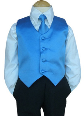 Royal Blue Boys Vest & Tie Set