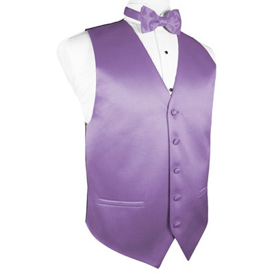 Wisteria Purple Satin Tuxedo Vest