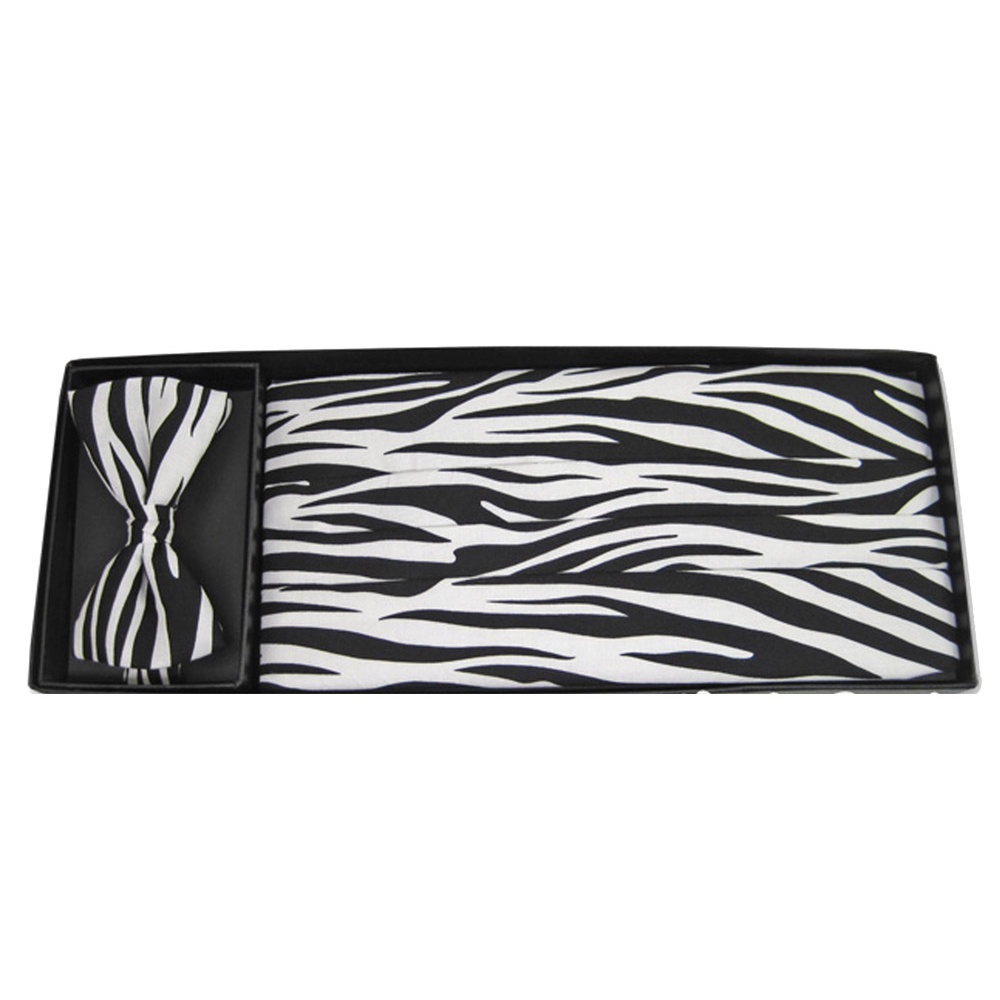 Zebra Bow Tie and Cummerbund Set