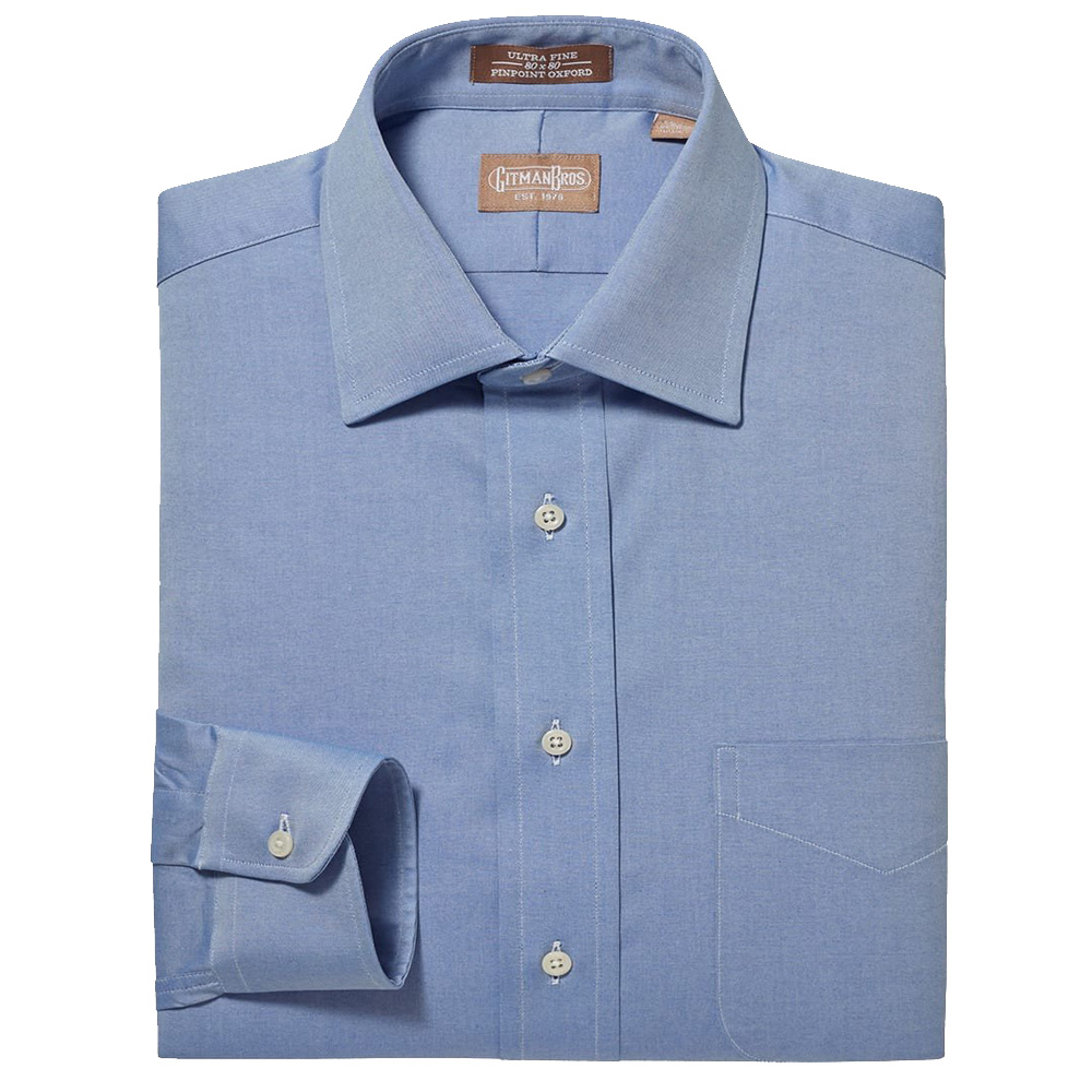 Gitman Medium Spread Pinpoint Blue Shirt