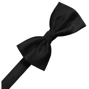Black Silk Faille Pre-Tied Bow Tie