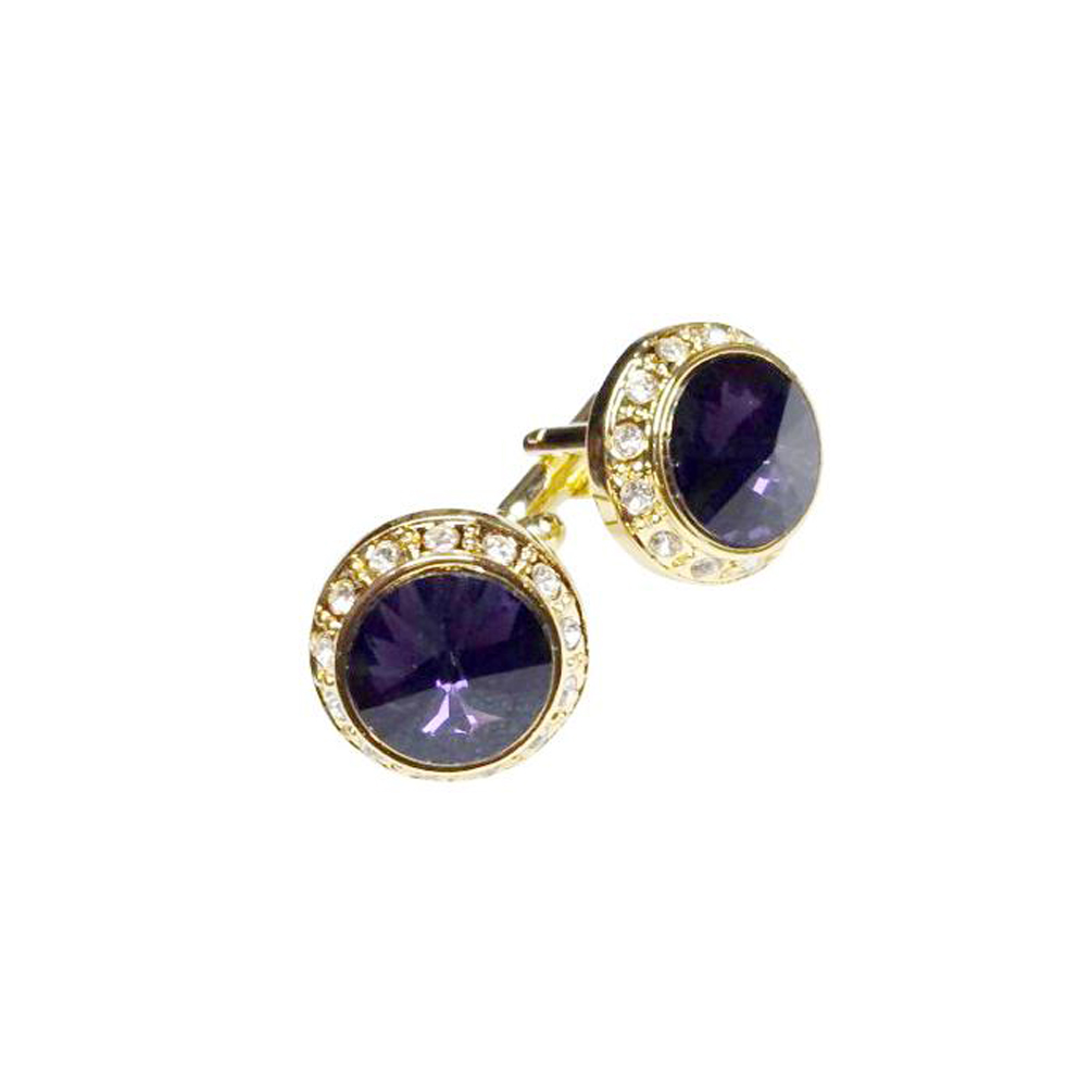 Amethyst Synthetic Faceted Crystal Cufflinks