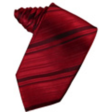 Apple Red Striped Satin Necktie