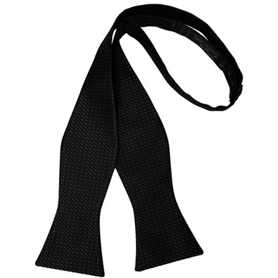 Black Silk Weave Self Bow Tie