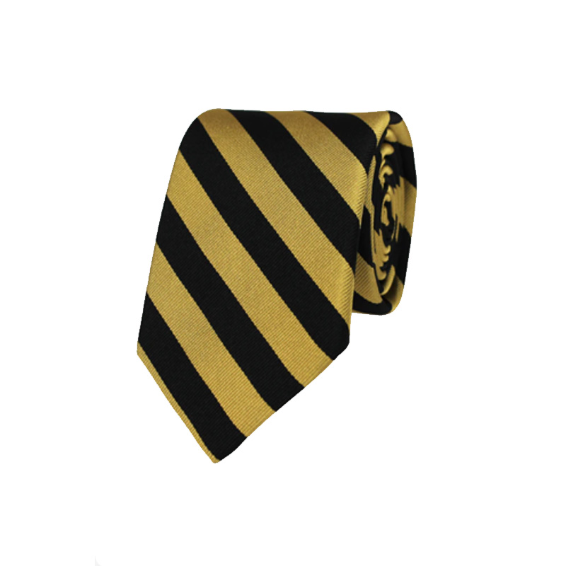 Gitman Black and Gold 1/2 Inch Two Bar Repp Stripe Neck Tie