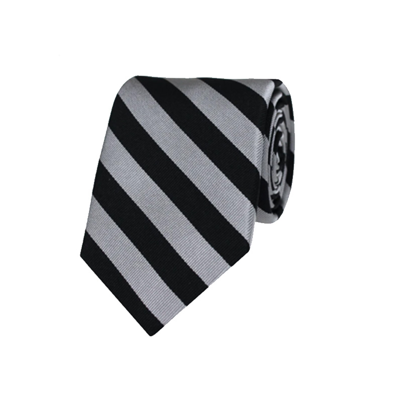 Gitman Black and Silver Woven 1/2 Inch 2 Bar Repp Stripe