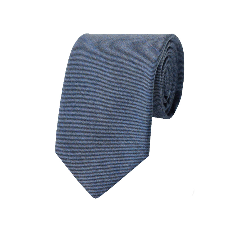 Gitman Blue Woven Twill Silk and Wool Neck Tie