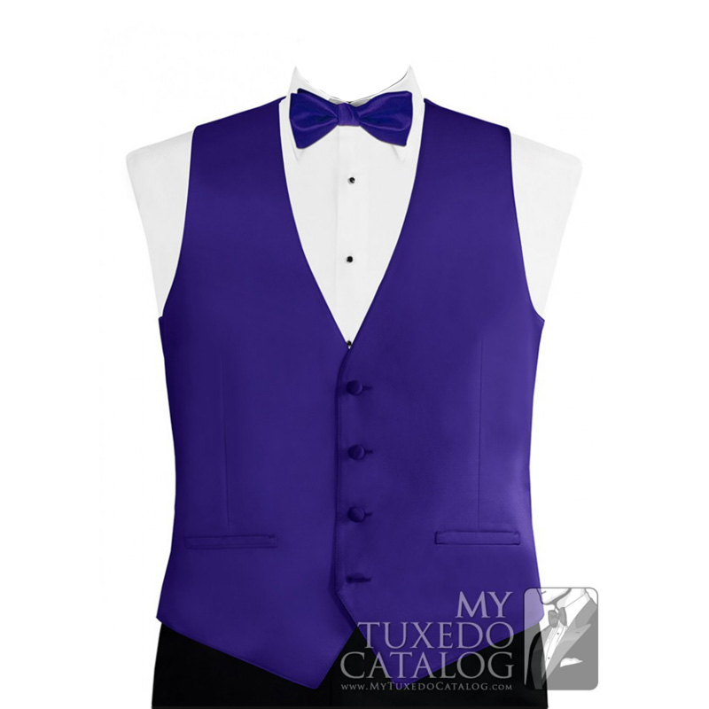 Blue Violet Modern Solid Tuxedo Vest