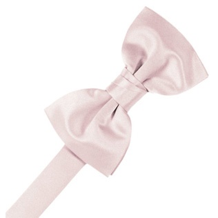 Blush Pink Satin Pre-Tied Bow Tie