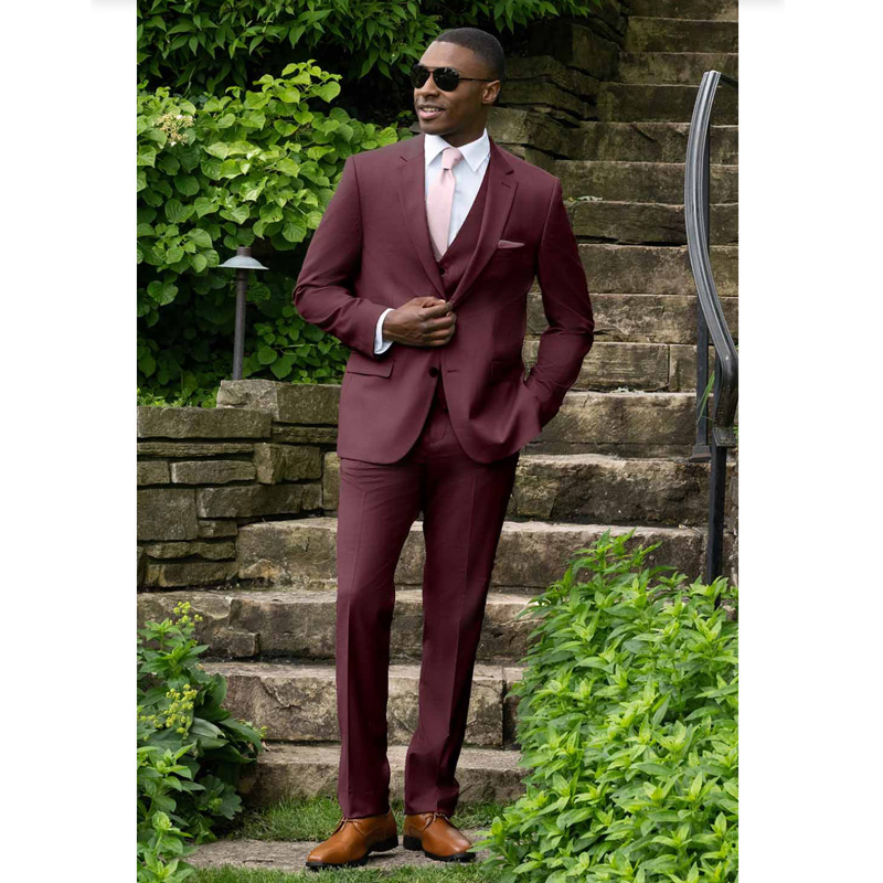 Men's Brick Sharkskin Power Stretch Suit