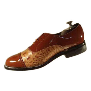 Brentano Brown Horn Back Lace up Cap Toe Dress Shoes