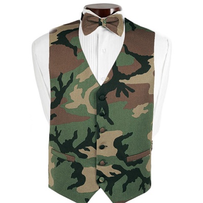 Army and Hunters Camouflage Novelty Tuxedo Vest