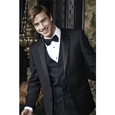 Black Barcelona Two Button Tuxedo in Standard Fit or Slim Fit