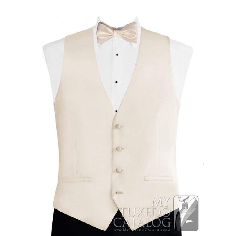 Champagne Modern Solid Tuxedo Vest