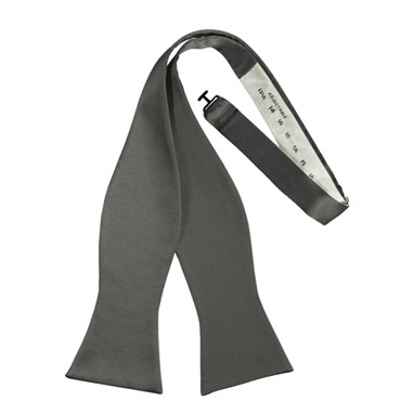 Charcoal Satin Self Bow Tie