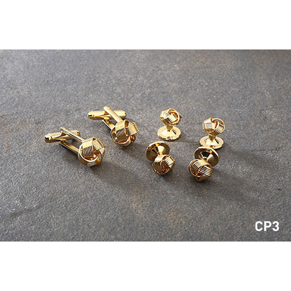 Gold Knot Cufflinks and Studs