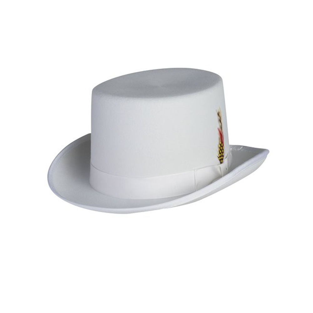 Deluxe Morfelt Top Hat in White