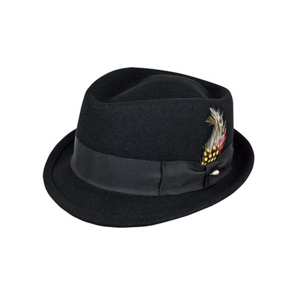 Deluxe Pinchfront Fedora Hat in Black