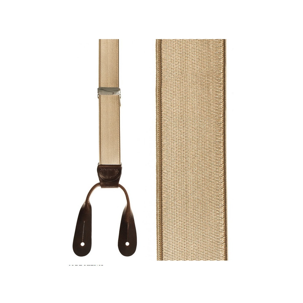 Khaki French Satin Suspenders - Click Image to Close