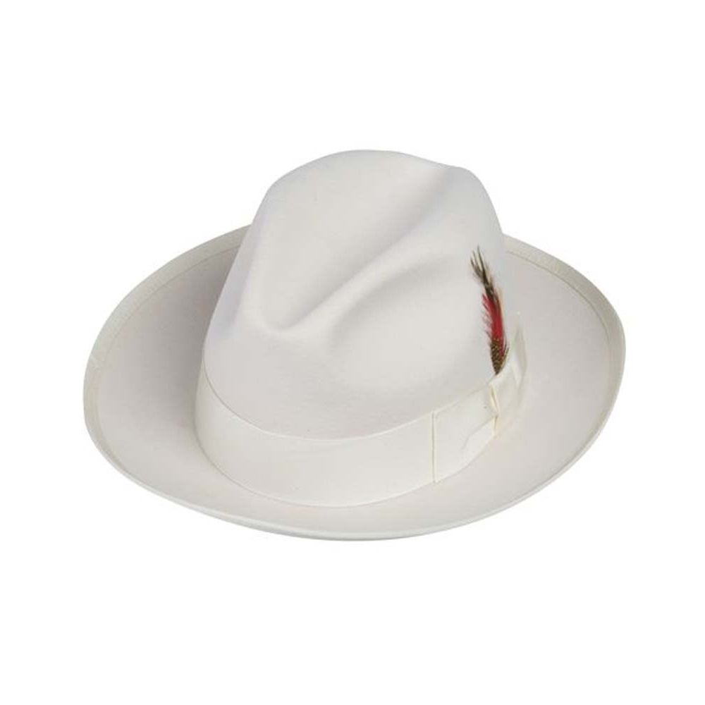 Deluxe Gangster Fedora Hat in Ivory
