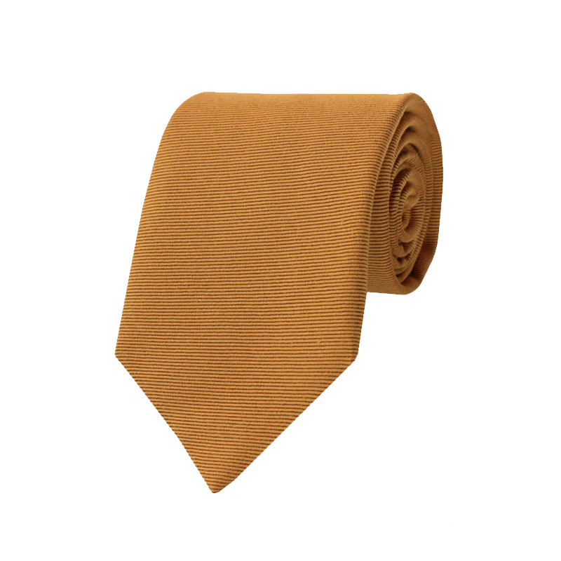 Gitman Gold Woven Twill Silk and Wool Neck Tie