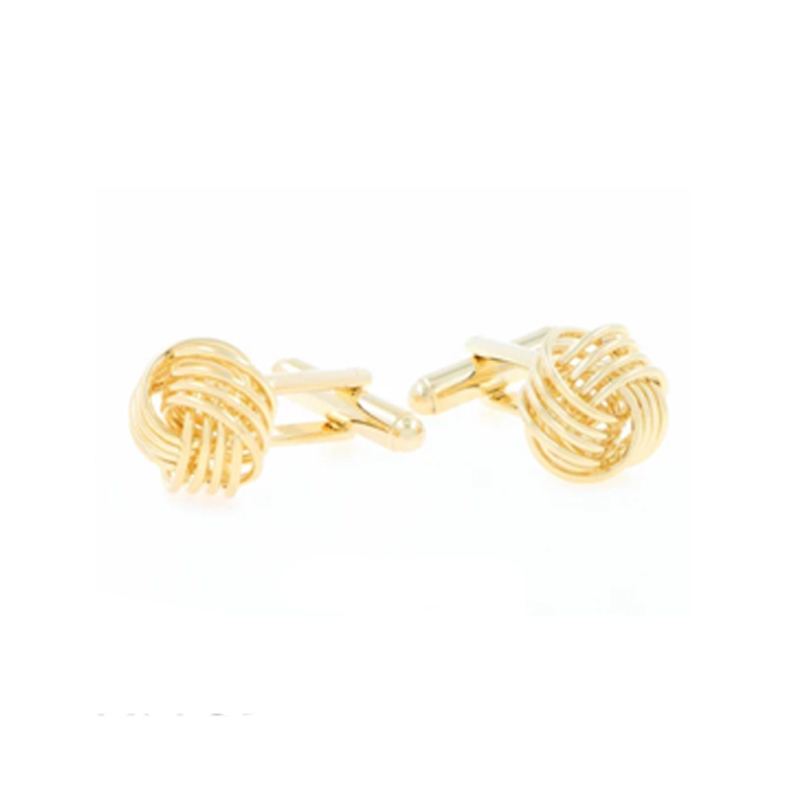 Gold Tone Open Weave Knot Cufflinks