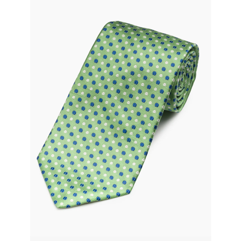 Gitman Green Neat Dotted Woven Silk Tie
