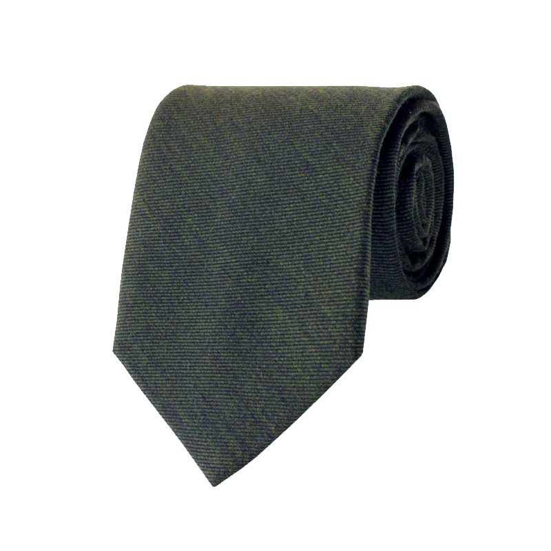 Gitman Green Woven Twill Silk and Wool Neck Tie