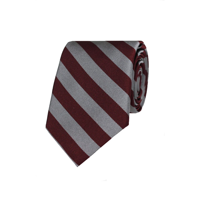 Gitman Burgundy and Silver 1/2 Inch Two Bar Repp Stripe Neck Tie